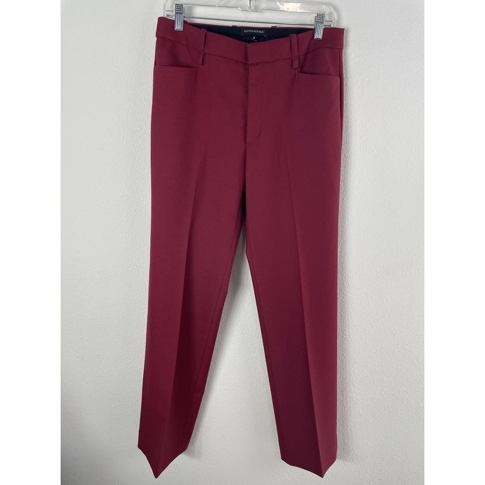 Banana Republic Pants Womens 8 Red 100% Wool Twill Dress Work Trousers Office